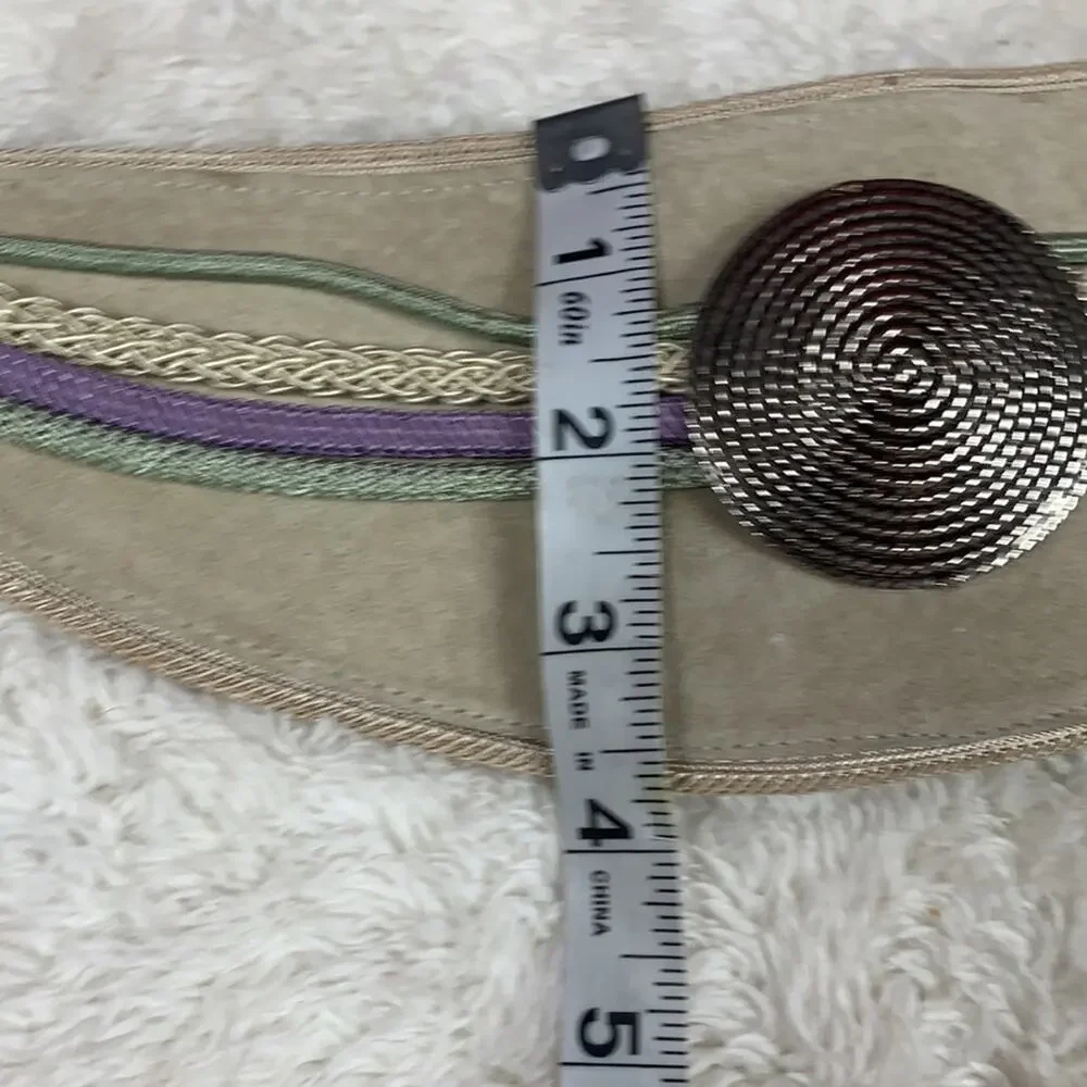 Vintage ione‎ for coastlines suede and rope hook belt, med